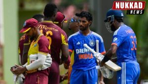 Tilak Verma scored runs against West Indies